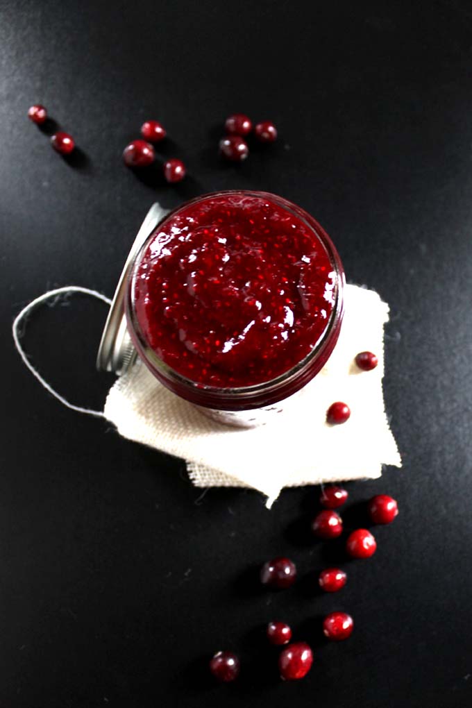 20-Minute Cranberry Chia Seed Jam.  #Vegan #Glutenfree