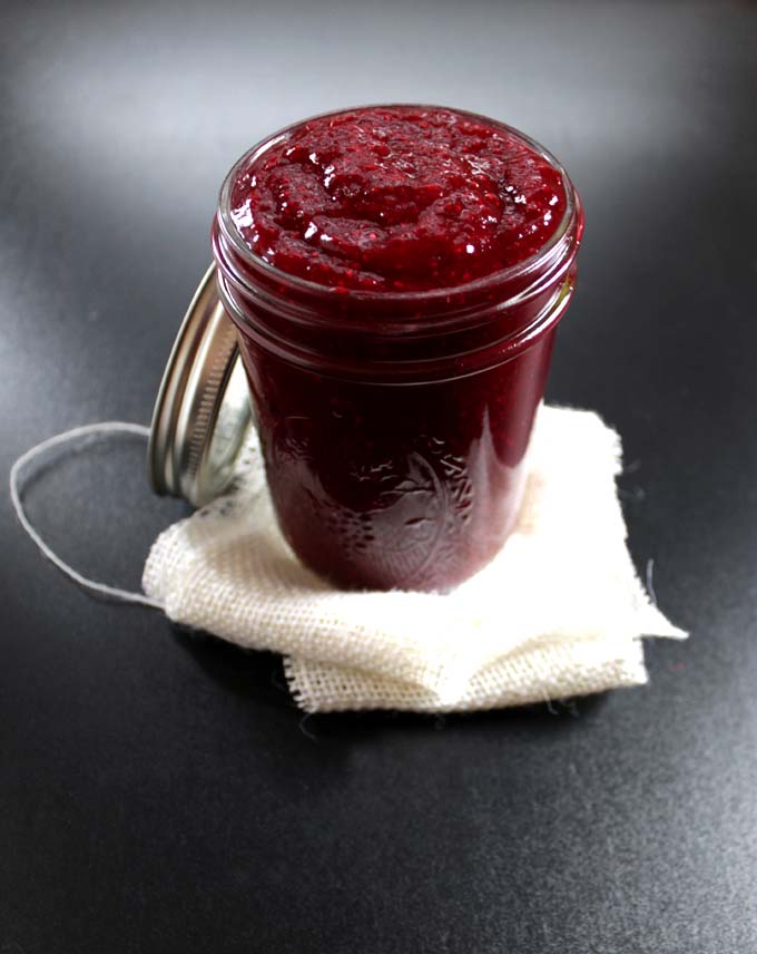 Honey-Sweetened Cranberry Chia Seed Jam #Vegan #GlutenFree