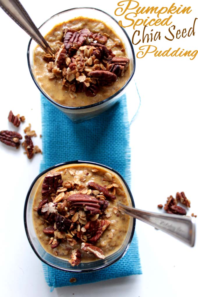 Pumpkin Spiced Pudding Topped with Pecan Crunch. Easy. Healthy. Delicious. #Vegan #Glutenfree