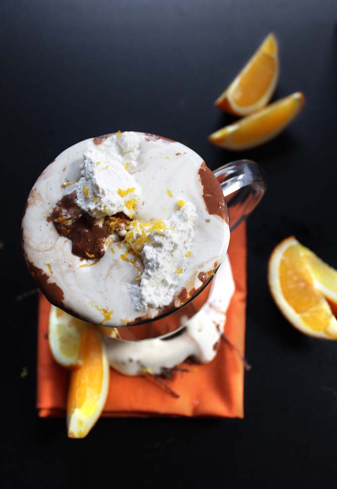 Orange Hot Chocolate with whipped cream. #hotchocolate