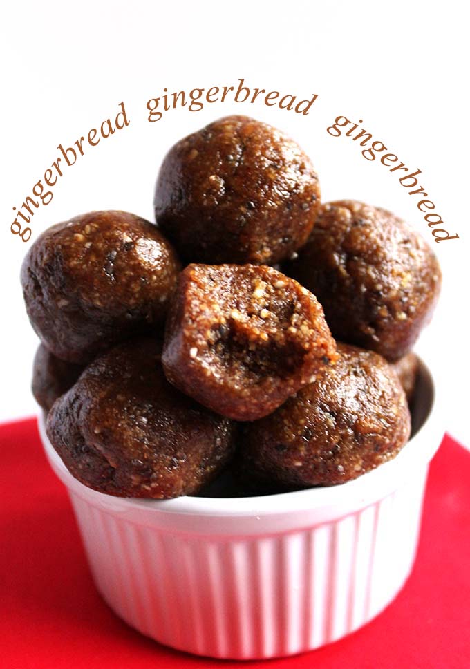 Raw Gingerbread Cookie Bites. Healthy. Satisfying. Easy. #Glutenfree #Vegan