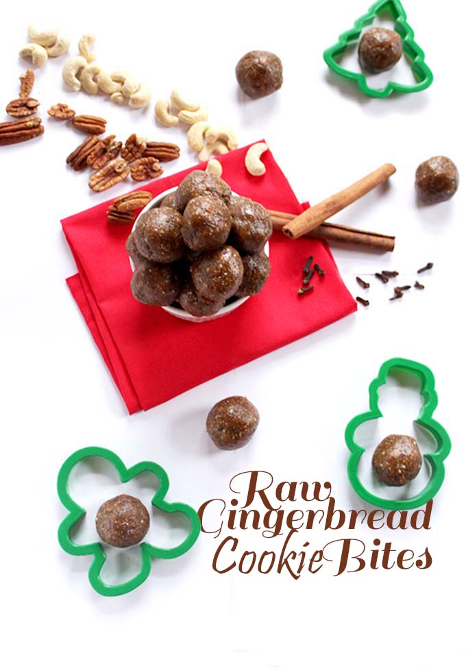 Raw Gingerbread Cookie Bites. Satisfying, Healthy, Easy, Festive #Vegan #Glutenfree