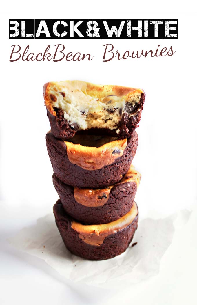 Black & White Black Bean Brownies. Simple. Easy. Healthy. Indulgent #glutenfree #brownies