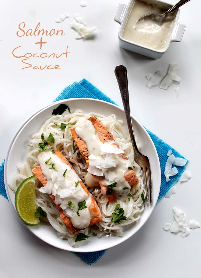 Salmon with Coconut Sauce. Simple. Healthy. Delicious #glutenfree #salmon