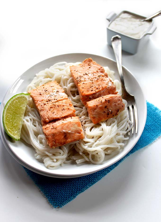 Salmon with coconut sauce. Simple. Delicious. Healthy #glutenfree