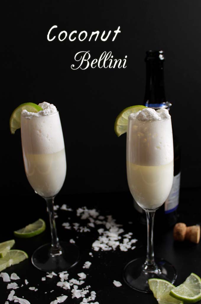 Coconut Bellini. Simple. Delicious. Easy #Cocktail