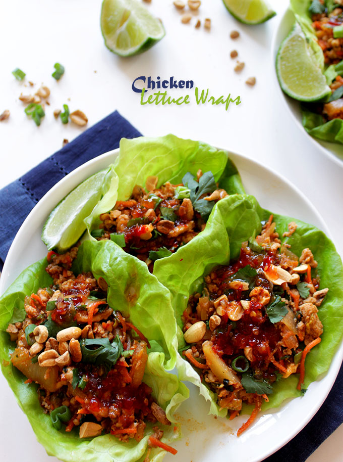 Thai Chicken Lettuce Wraps. Easy. Satisfying. Spicy Delicious