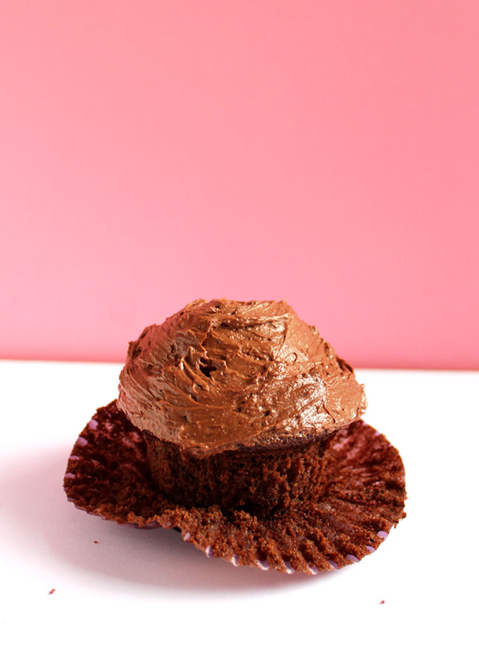 Chocolate Cupcakes. Made with almond flour. Zucchini keeps them moist. #glutenfree #chocolate