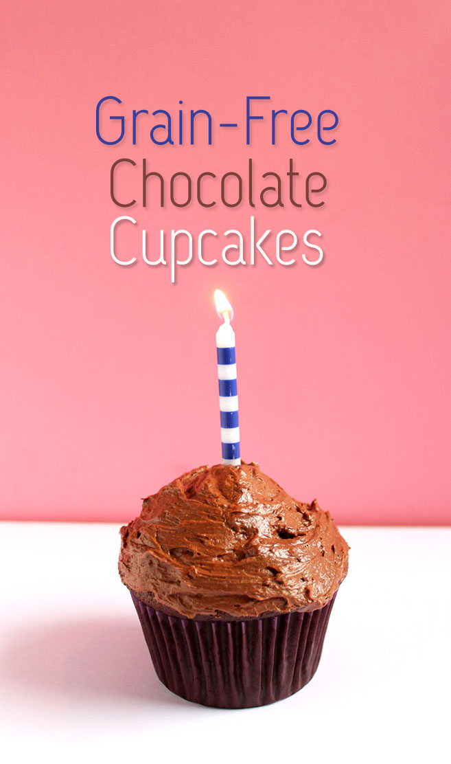 Grain Free Chocolate Cupcakes. Plus 1 year blog birthday! #glutenfree #chocolate