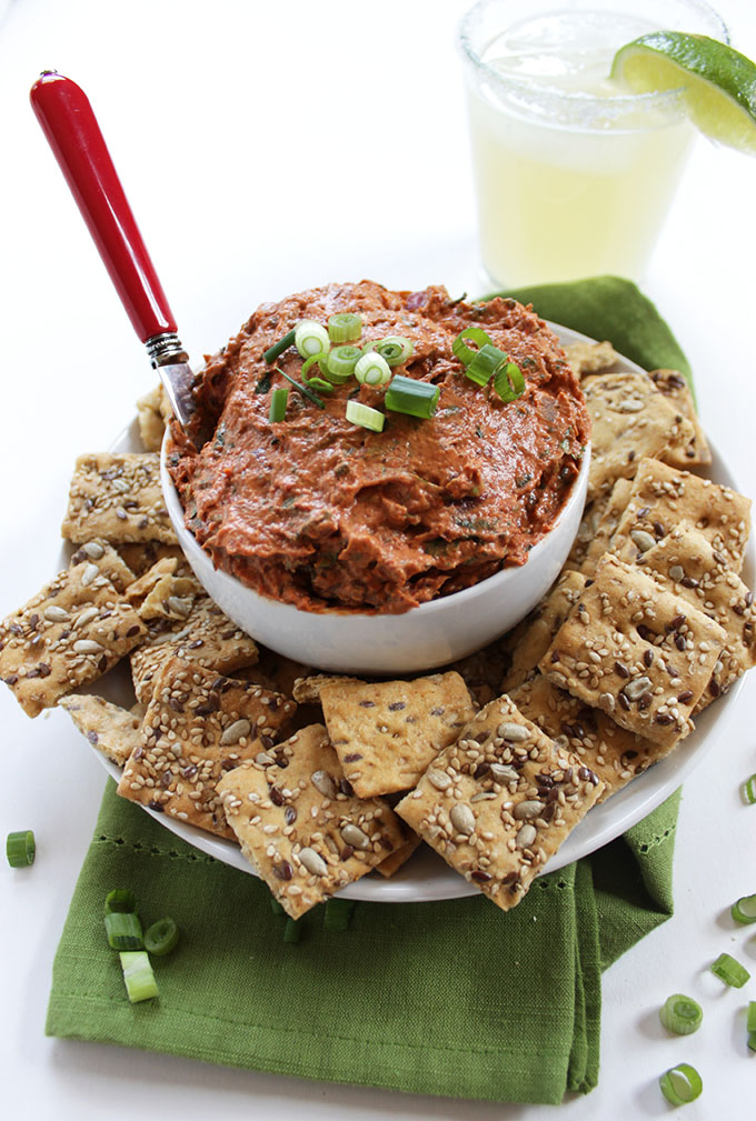 sundried tomato chipotle cream cheese dip. Simple, easy to make. Smoky and spicy. #partydip #cincodemayo #glutenfree