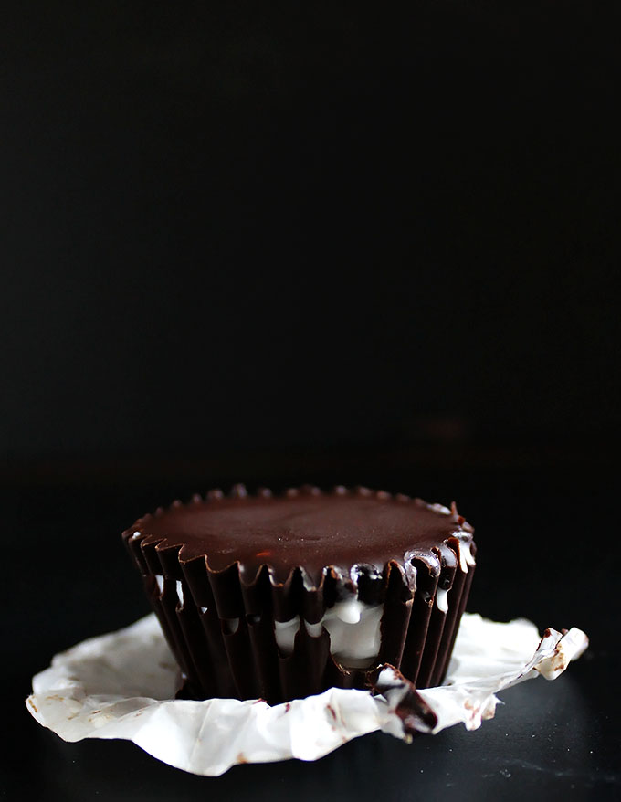 Chocolate Coconut Cream  Cups. Dark chocolate plus creamy coconut. So Decedant. So simple to make. #vegan Glutenfree
