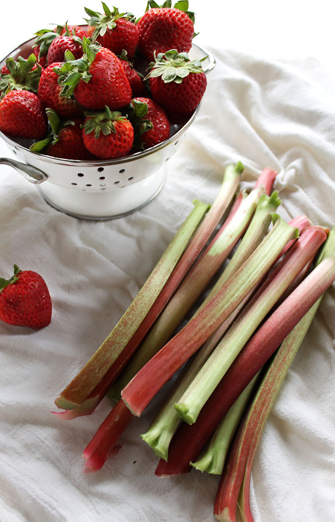 Strawberries and Rhubarb Stalks for Rhubarb drink