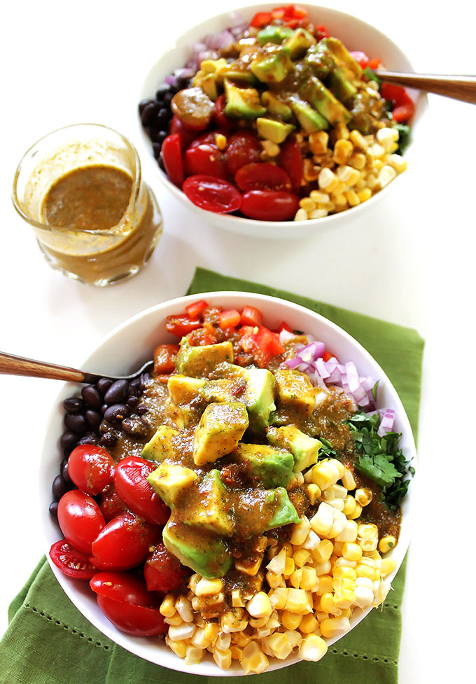 Mexican Millet Power Bowls with Chipotle Lime Vinaigrette. Delicious. Tons of veggies. Perfect for summer! #vegan #glutenfree | robustrecipes.com
