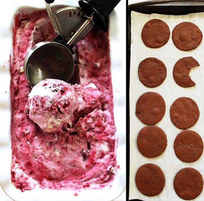Getting ready to make chocolate raspberry swirl ice cream sandwiches! Yum! #vegan #glutenfree #icecream | robustrecipes.com