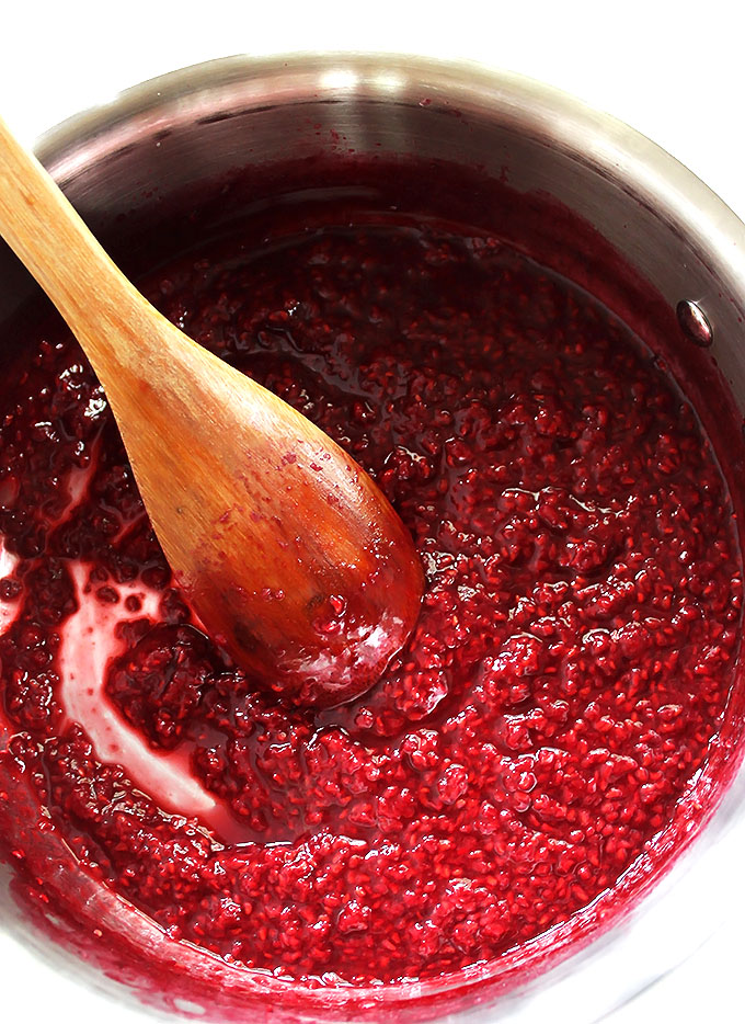 Raspberry for raspberry swirl ice cream. #vegan #glutenfree #refinedsugarfree #icecream | robustrecipes.com