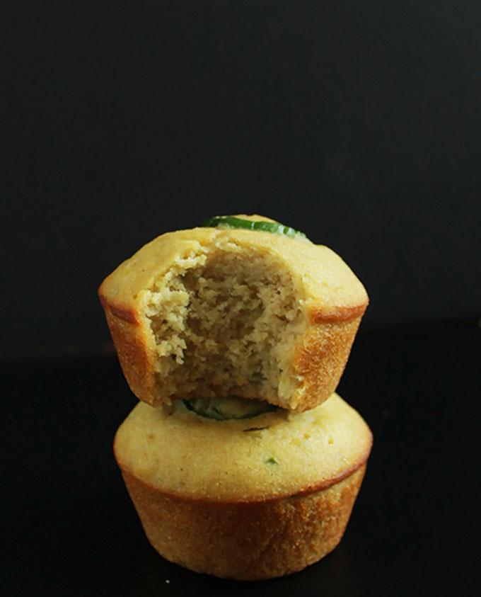 Gluten free Jalapeno Cornbread Muffins. Sweet and spicy. So delicious, tender and moist. #glutenfree | robustrecipes.com