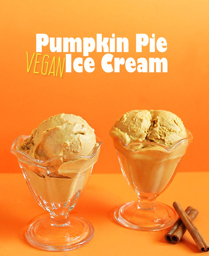 Vegan Pumpkin Pie Ice Cream. Incredibly creamy and rich! #vegan #pumpkin #icecream