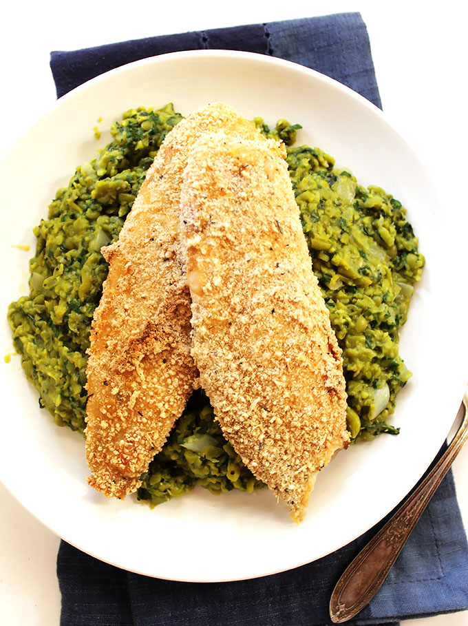 Crispy Tilapia with Mushy Peas. Perfect for a quick weeknight dinner. #glutenfree | robustrecipes.com