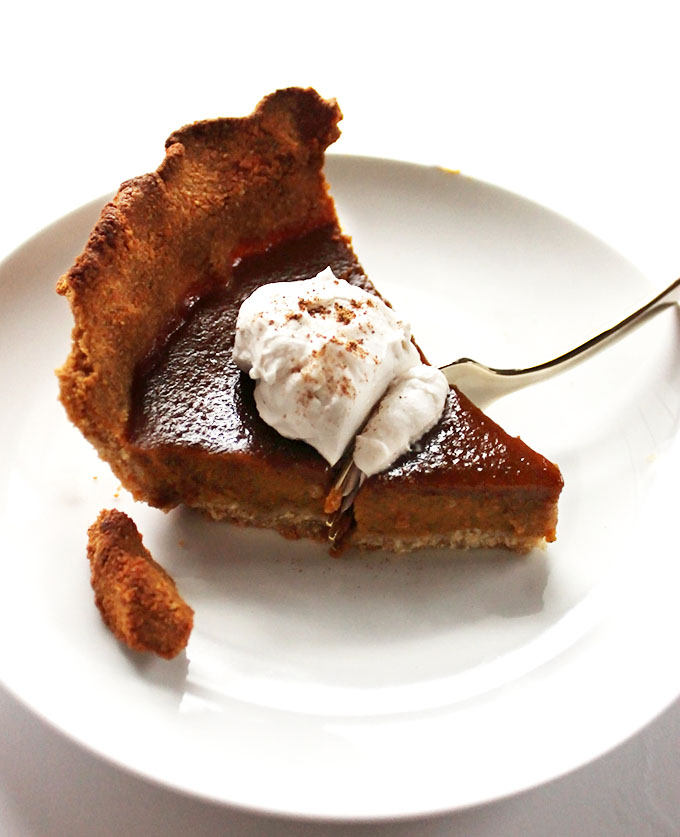 Gluten free pumpkin pie! So simple, so delicious, perfect for any holiday!