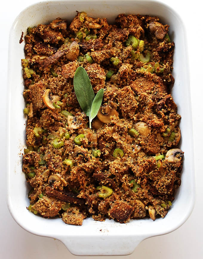 Healtheir Stuffing for Thanksgiving. Bursting with fiber, flavor, and texture!