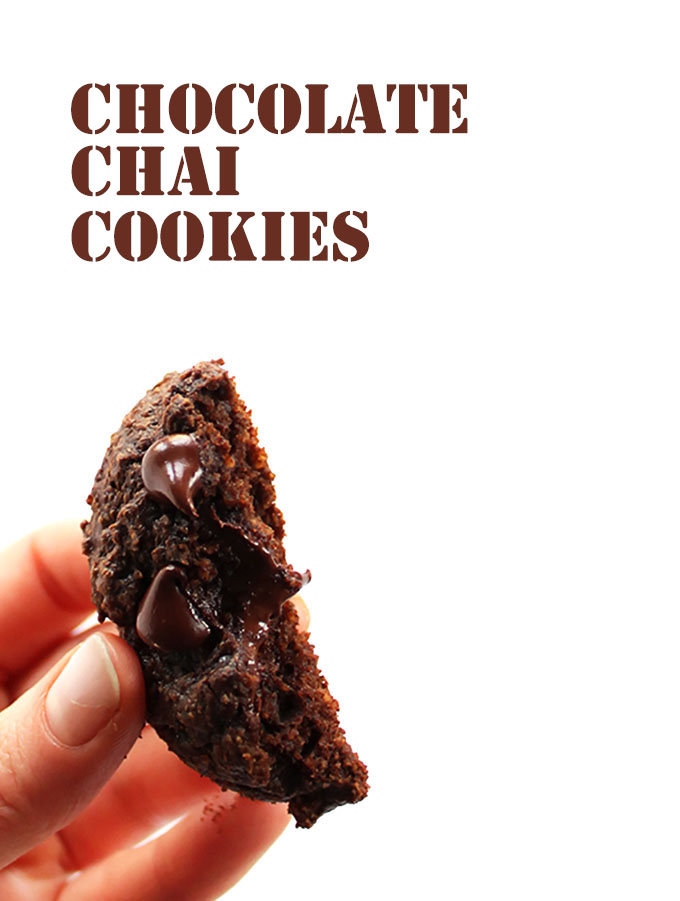Chocolate Chai Cookies. Gluten Free and rich with chocolaty goodness and warming chai spices!