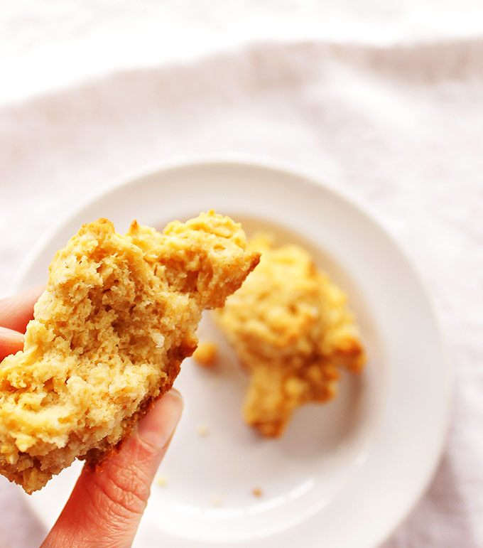 Gluten Free Cornbread Drop Biscuits. Easy to make. Fluffly, flaky, and buttery!