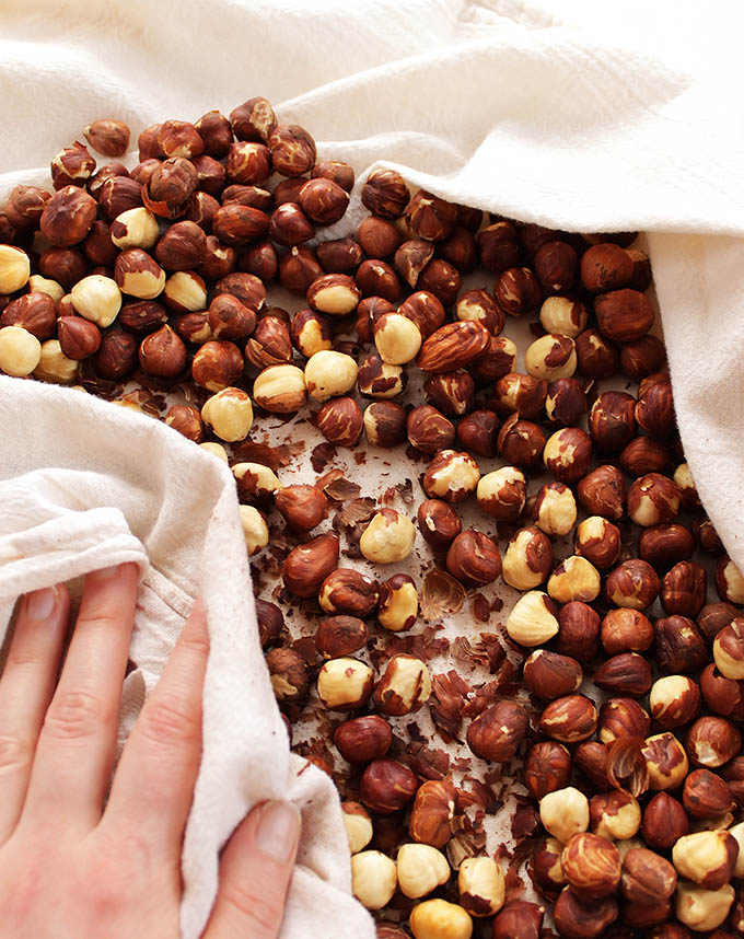 Homemade Nutella - Roasted hazelnuts and melted chocolate. Such an easy recipe to make! Delicious and decadent!