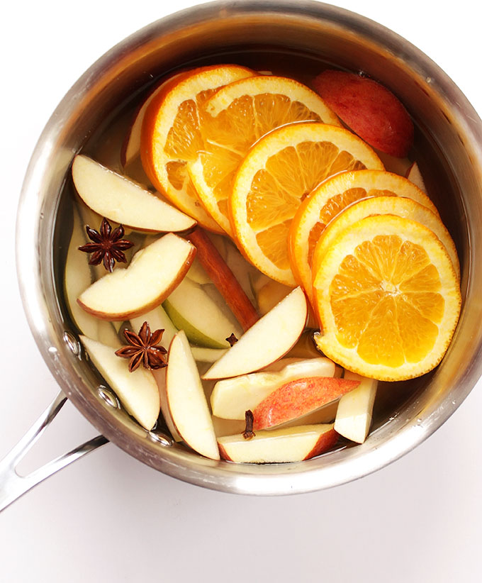 Mulled White Wine - This recipe is so EASY to make. It is some white wine that is heated with oranges, apples, pears, and warming spices. This is the perfect cocktail to enjoy in the winter!