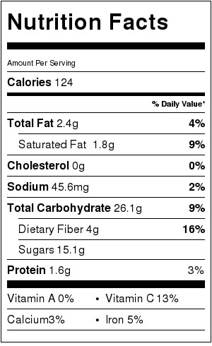 Apple Cinnamon and Barley Pudding - Nutrition info