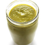 Roasted Green Enchilada Sauce - Creamy spicy-smoky sauce that's great for enchiladas. Also good on tacos, eggs, chicken etc. This recipe is EASY to make: roast everything, then blend! Vegan/Gluten Free. | robustrecipes.com