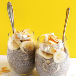 Coconut Banana Chia Seed Pudding - Coconut chia pudding with layers of sliced banana. This dessert recipe is so EASY to make, tastes great and is HEALTHY for you. Vegan/Gluten Free/Refined Sugar Free!