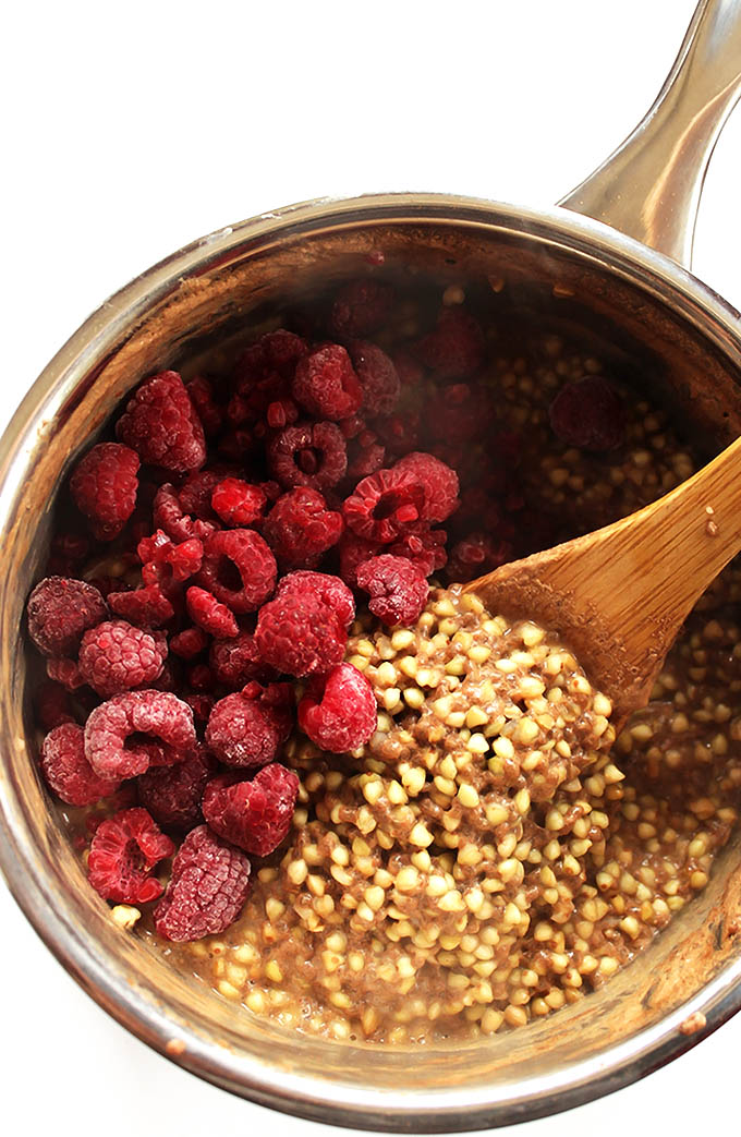 Raspberry Buckwheat Breakfast Porridge - Vegan/Gluten Free | robustrecipes.com