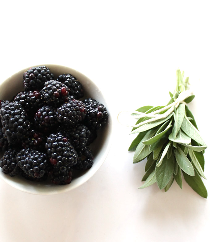 Fresh blackberries and sage for Blackberry Sage Red Wine Sangria
