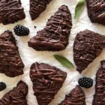 Gluten Free Chocolate Blackberry Sage Scones - Rich and chocolate-y with hints of sage and bursting with fresh blackberries! This recipe uses buckwheat flour and all purpose gluten free! Perfect as a snack or dessert! Gluten Free.