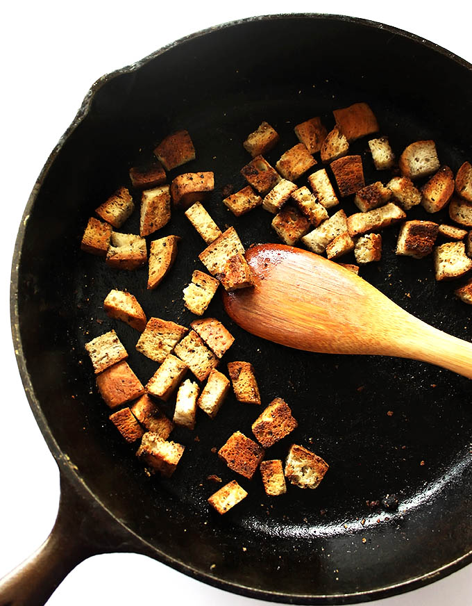 Gluten Free Croutons for Easy Caesar Salad.