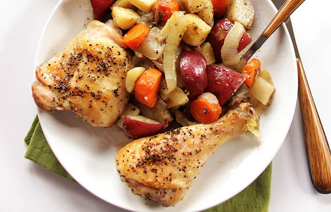 Roasted Chicken with Rood Veggies