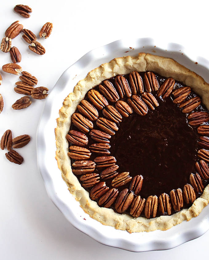 Gluten Free Chocolate Pecan Pie - The perfect recipe for the holidays! | robustrecipes.com