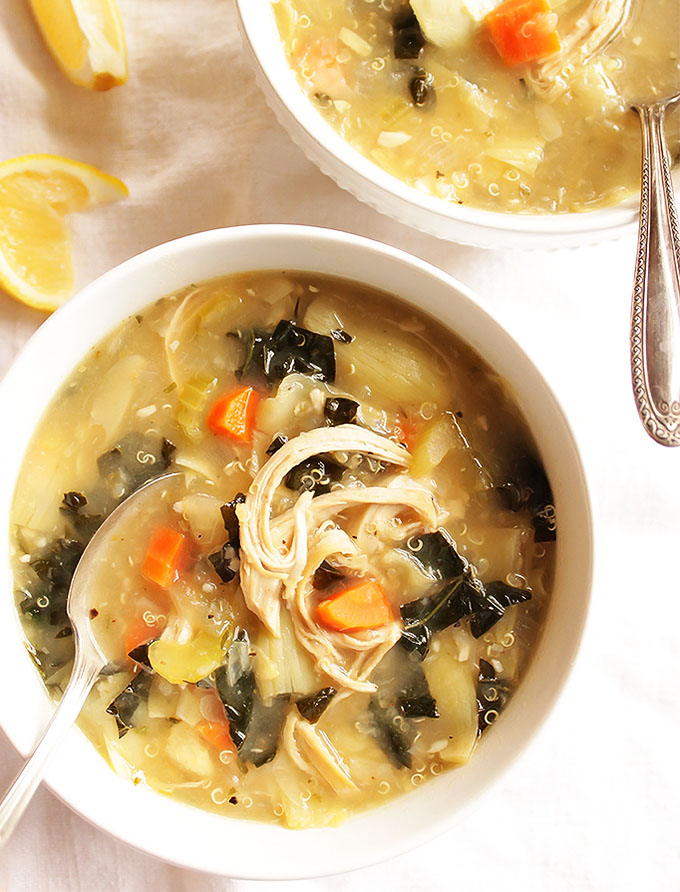 16 Gluten Free Soups for When You're Sick - Lemon Artichoke Soup | robustrecipes.com