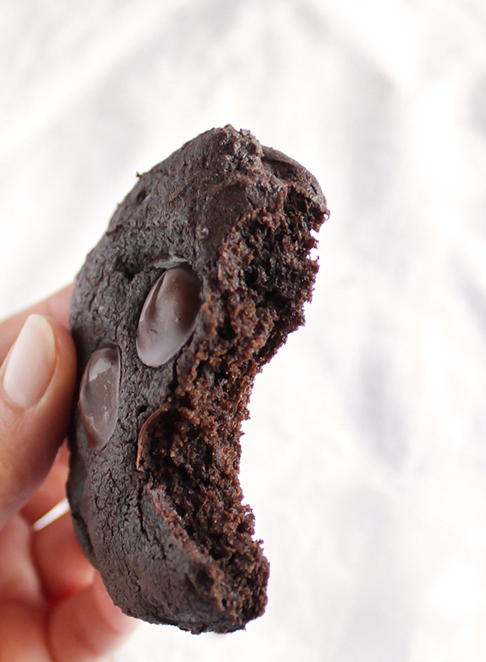 Gluten Free Chocolate Cookies - So yum! These cookies are soft and cakey. They are perfect for all of your baking needs! Gluten free/dairy free/refined sugar free | robustrecipes.com
