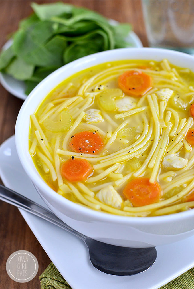 16 Gluten Free Soups for When You are Sick - Homemade Chicken noodle Soup (Gluten Free) | robustrecipes.com
