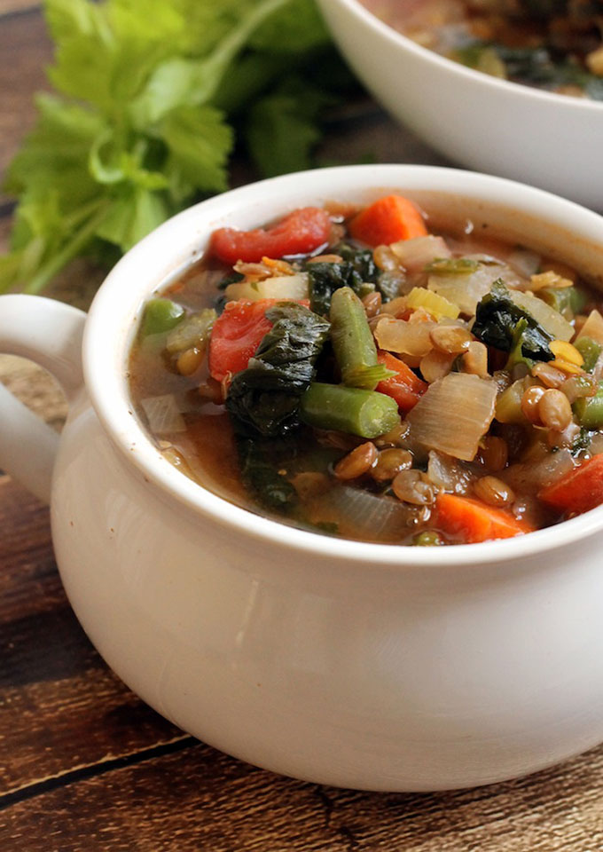 16 Gluten Free Soups for When You're Sick - Lentil Vegetable Soup | robustrecipes.com