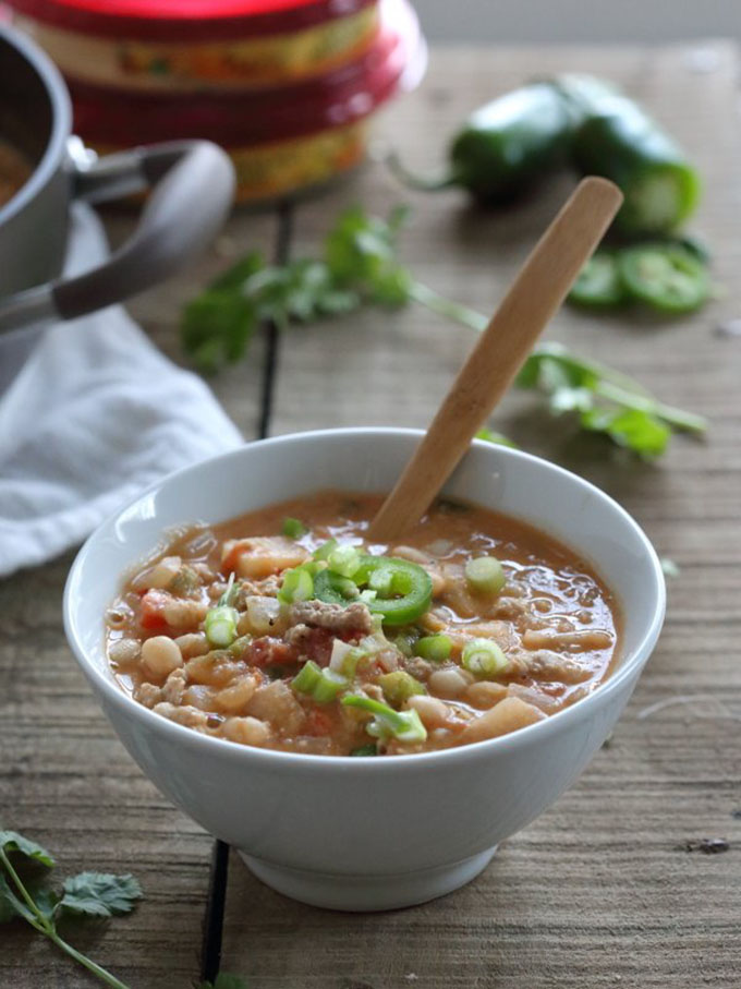 16 Gluten Free Soups for When You're Sick - Spicy Hummus Turkey Chili | robustrecipes.com