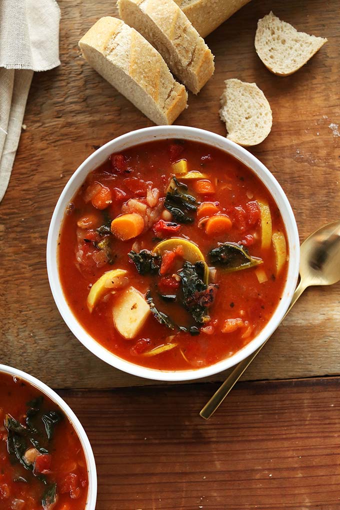 16 Gluten Free Soups for When You're Sick - Tomato and Vegetable White Bean Soup | robustrecipes.com