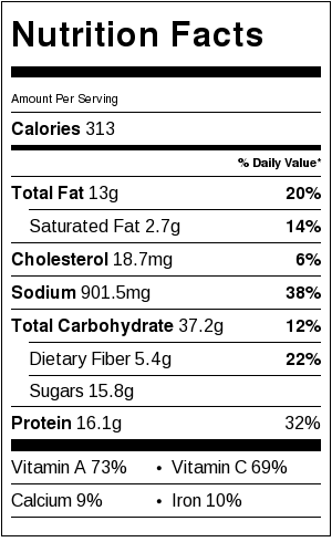 Thai Chicken Stuffed Sweet Potatoes with Peanut Sauce - Nutrition Facts