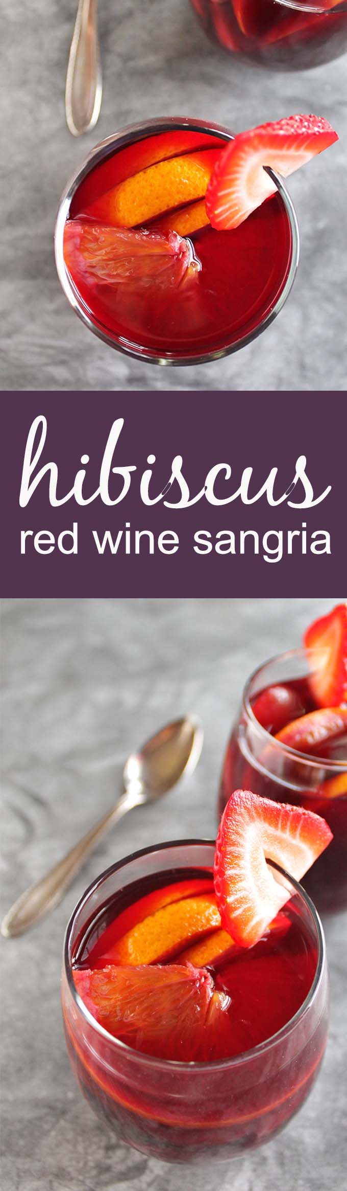 Hibiscus Red Wine Sangria - A fruity sangria with a hint of floral tartness from hibiscus tea. This recipe is great for spring and summertime parties. It's refreshing and festive. Gluten Free/Vegan | robustrecipes.com