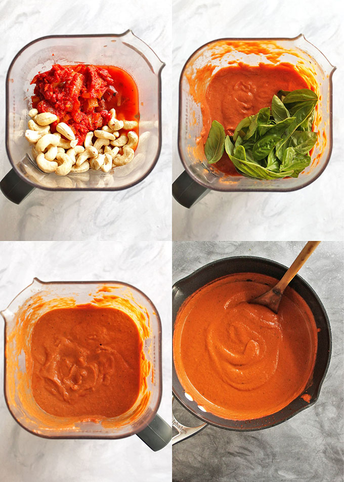 15 Minute Creamy Tomato Basil Soup is thick, creamy, and bursting with tomato and basil flavor. It only requires 8 simple ingredients and 15 minutes to make. It's the perfect fall/winter meal or side. So comforting and tasty! Also great for weeknight meals and freezes well. (Gluten Free, Vegan, Vegetarian, Dairy Free) | robustrecipes.com