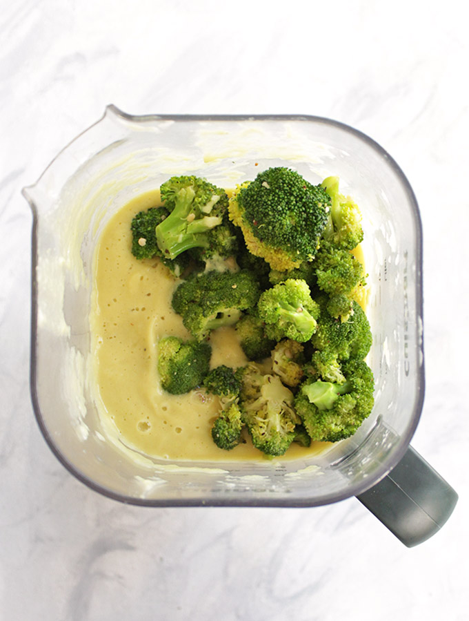 Healthier Broccoli Cheese Soup (+ Vegan Option) A healthier version of traditional broccoli cheese soup. It's packed w/ veggies instead of milk & flour. So rich and creamy without all of the guilt. You can use nutritional yeast for a vegan option. Or you can use a nutritional yeast and cheddar cheese combo, my fave. (vegan/gluten free) | robustrecipes.com