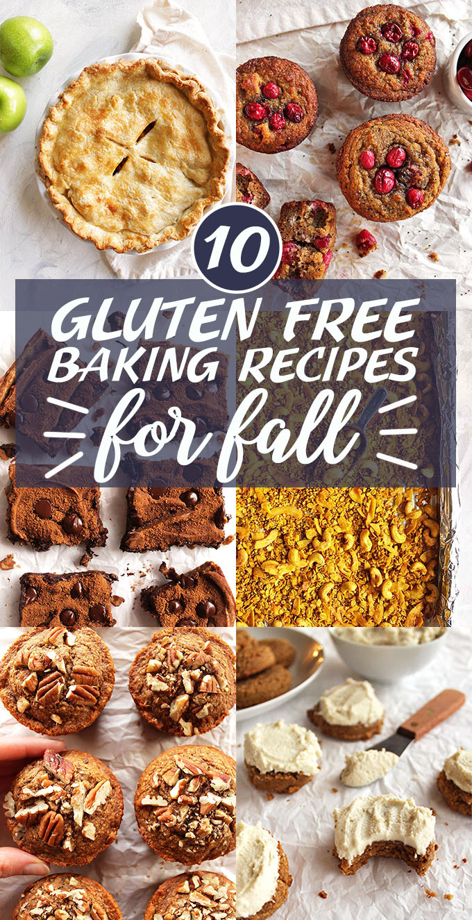 10 gluten free baking recipes for fall - a collection of baked goods that are perfect fall. A mix of breakfast, snacks, and desserts. #glutenfree #fall #baking #recipes #pumpkin | robustrecipes.com