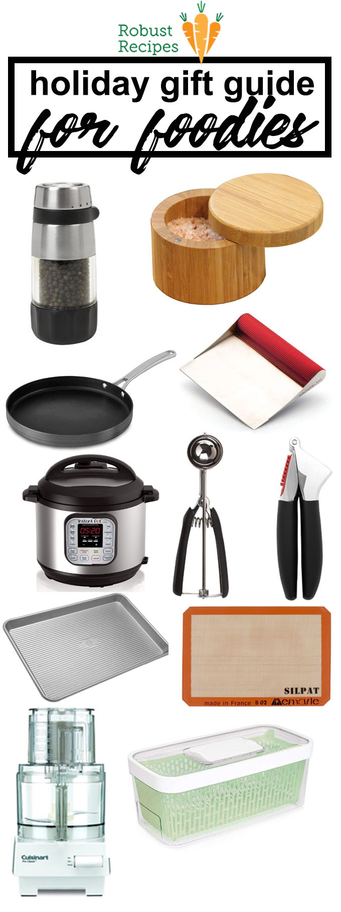  Holiday Gift Guide for Foodies - a collection of my most used kitchen gadgets, appliances, and tools to help you with your Holiday shopping list. #christmas #cooking | robustrecipes.com