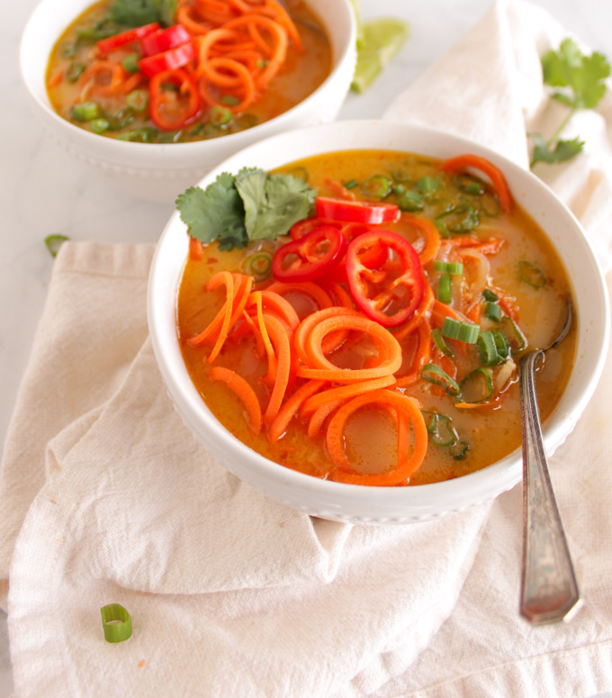 Thai Carrot Noodle Soup with Chicken - Robust Recipes